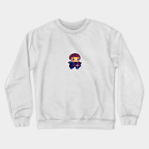 Cute boy with suspenders Crewneck Sweatshirt by DubPixel